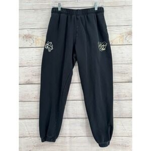 Darc Sport‎ Wolves Club SHE Joggers Women Small Black Embroidered Sweatpants